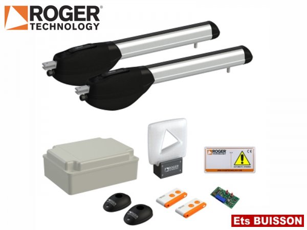 Kit motorisation portail Roger Technology pour 2 vantaux - c320